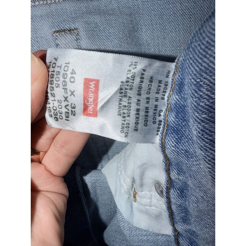 Wrangler Five Star Heritage Relaxed Fit Mens 40x32 Blue Stretch Jeans New